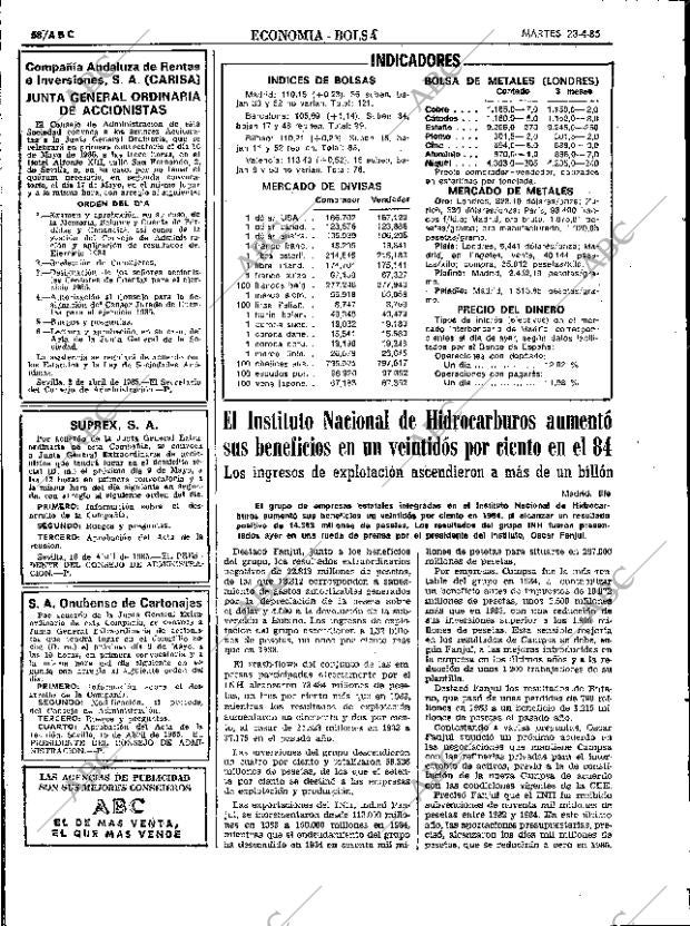 ABC SEVILLA 23-04-1985 página 58