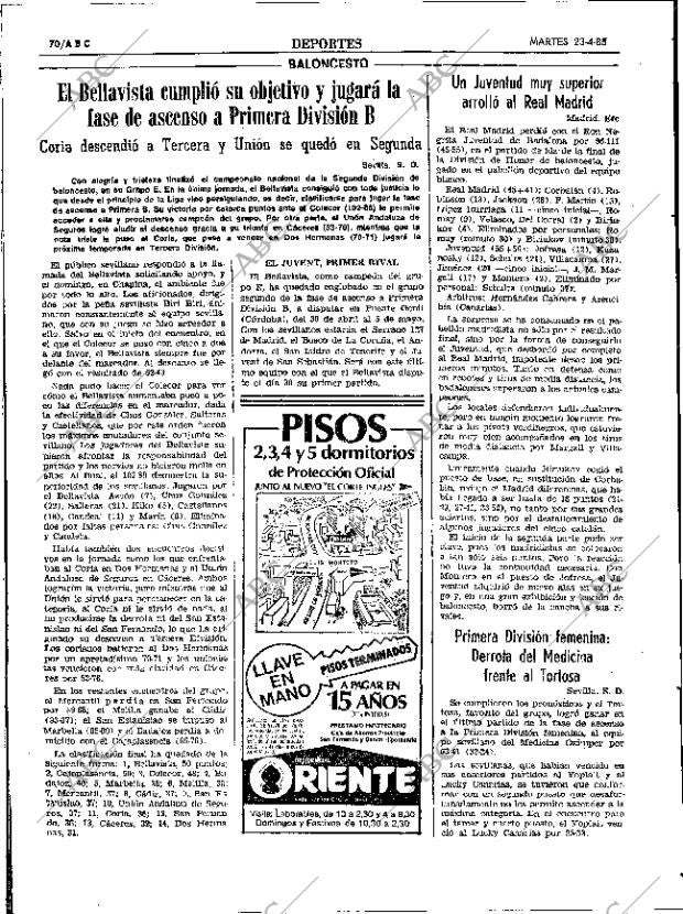 ABC SEVILLA 23-04-1985 página 70