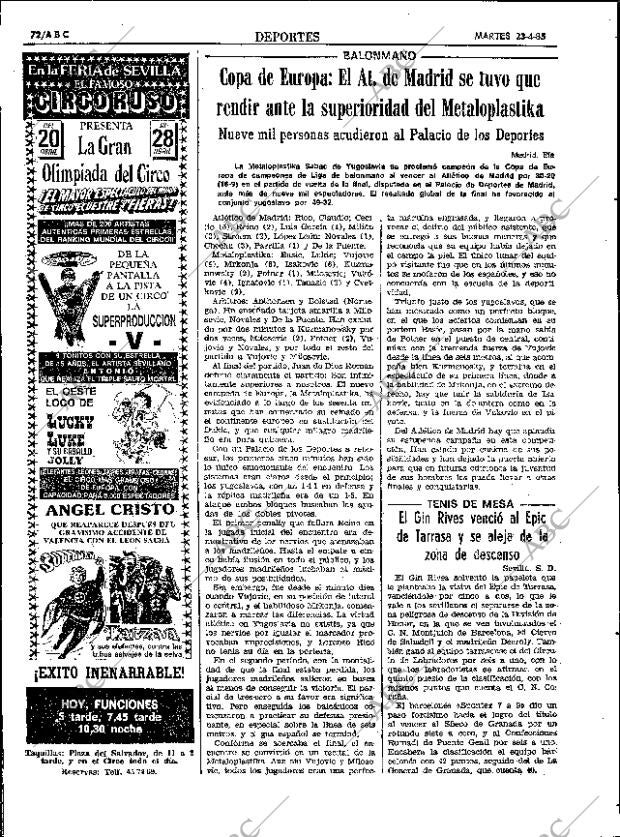 ABC SEVILLA 23-04-1985 página 72