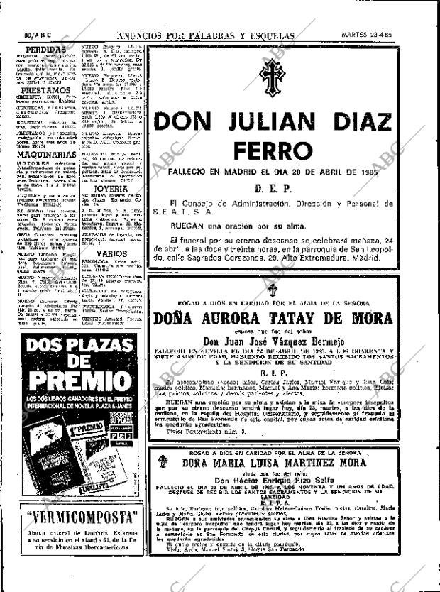 ABC SEVILLA 23-04-1985 página 80