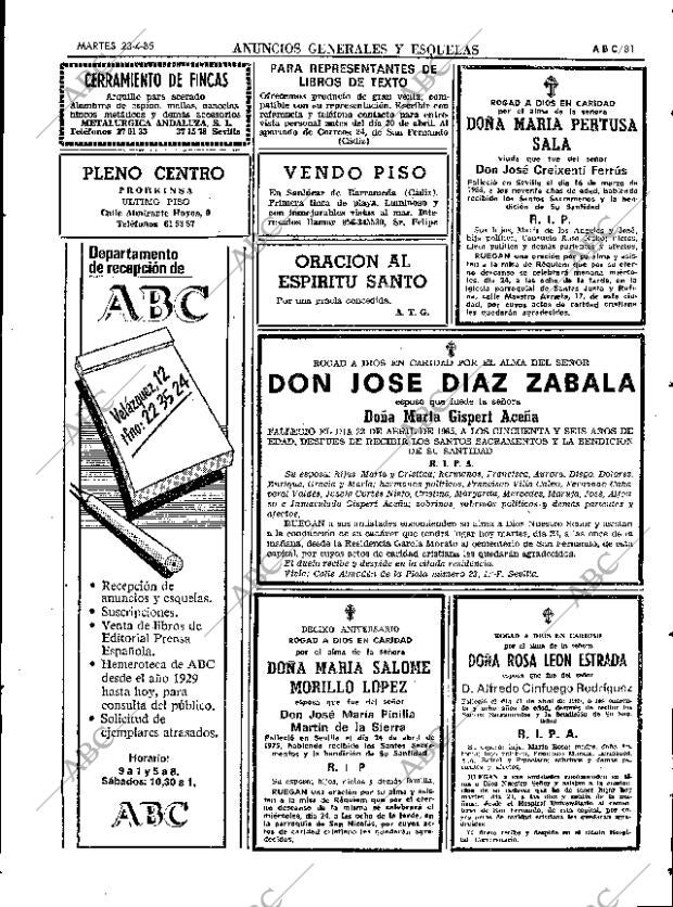 ABC SEVILLA 23-04-1985 página 81