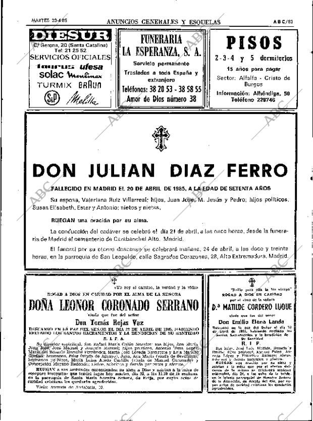 ABC SEVILLA 23-04-1985 página 83