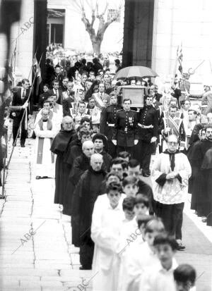 Los Reyes en el monasterio de el escorial para presidir el funeral por la Reina...