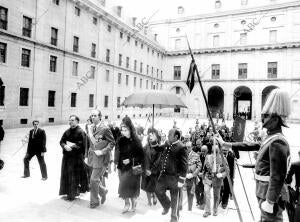 Los Reyes en el monasterio de el escorial para presidir el funeral por la Reina...