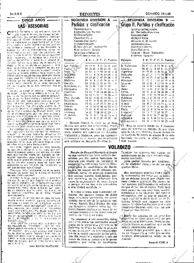 ABC SEVILLA 28-04-1985 página 54