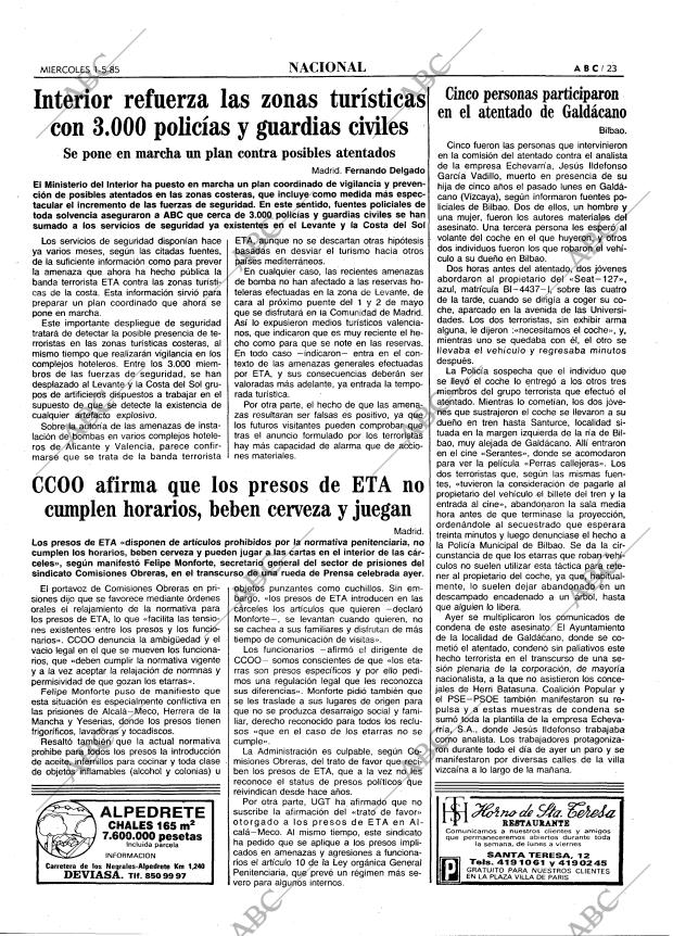 ABC MADRID 01-05-1985 página 23