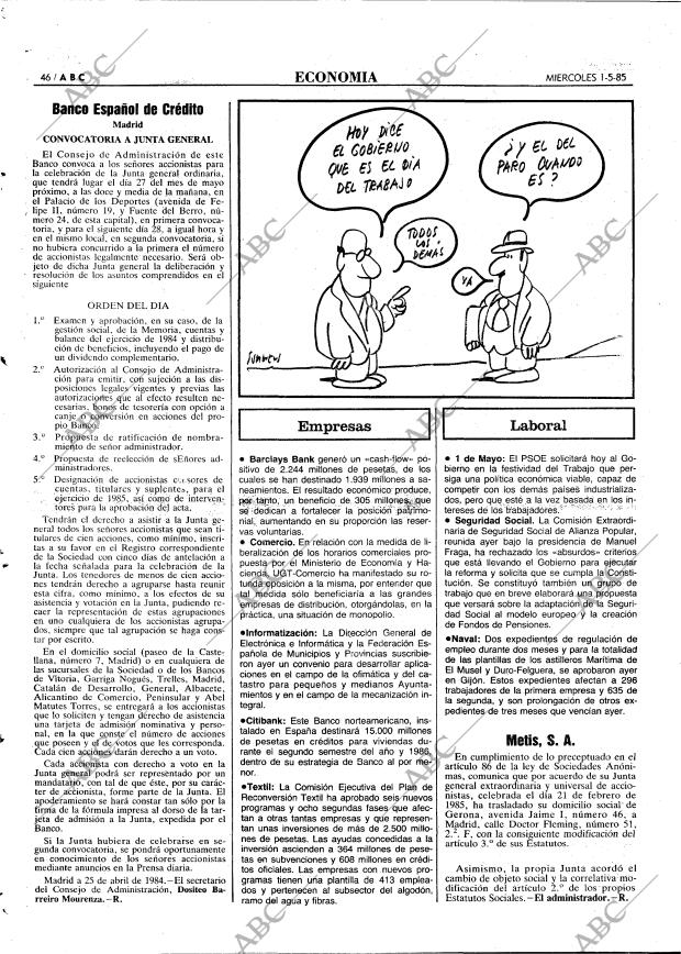 ABC MADRID 01-05-1985 página 46