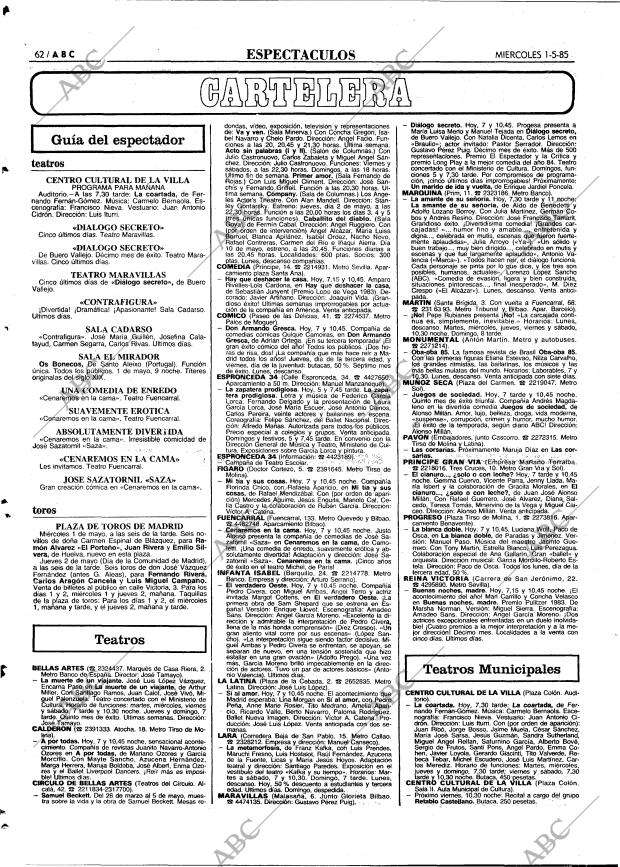 ABC MADRID 01-05-1985 página 62