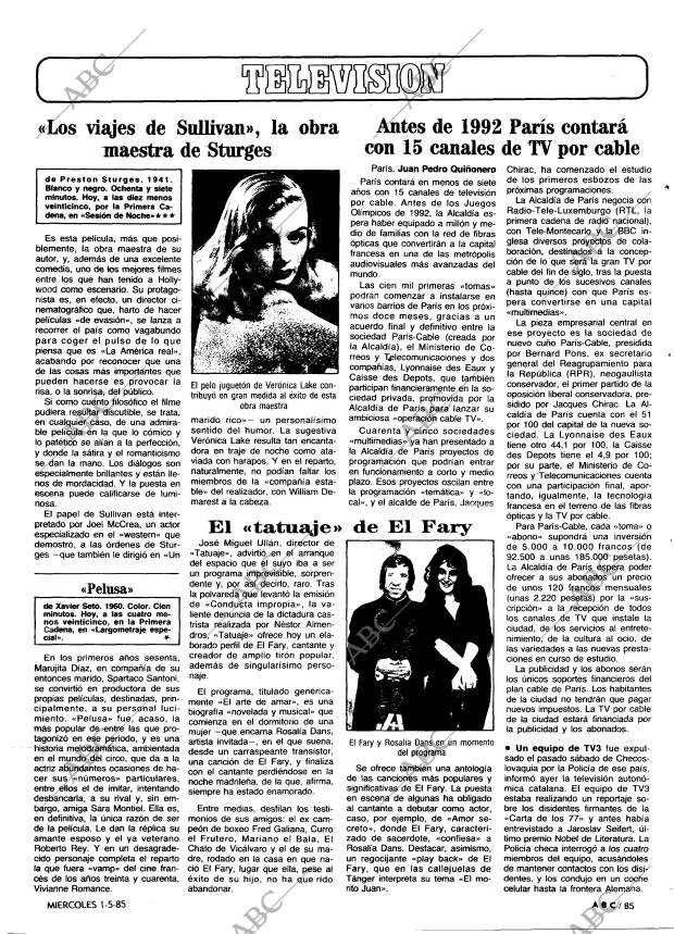 ABC MADRID 01-05-1985 página 85