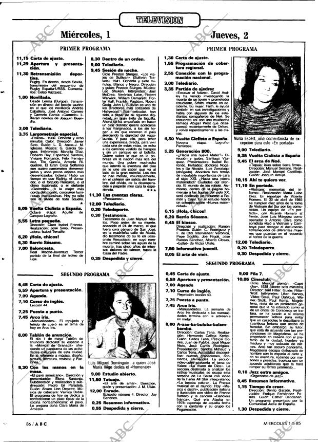 ABC MADRID 01-05-1985 página 86