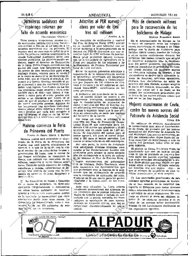 ABC SEVILLA 15-05-1985 página 26