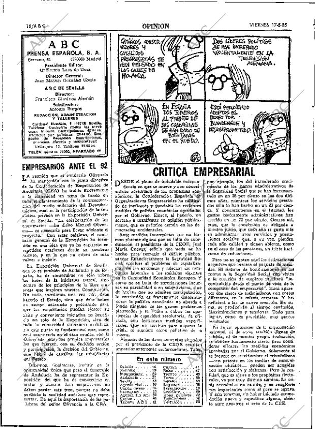 ABC SEVILLA 17-05-1985 página 16