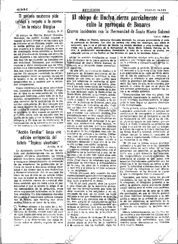 ABC SEVILLA 24-05-1985 página 42
