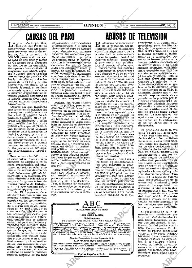 ABC MADRID 27-05-1985 página 15