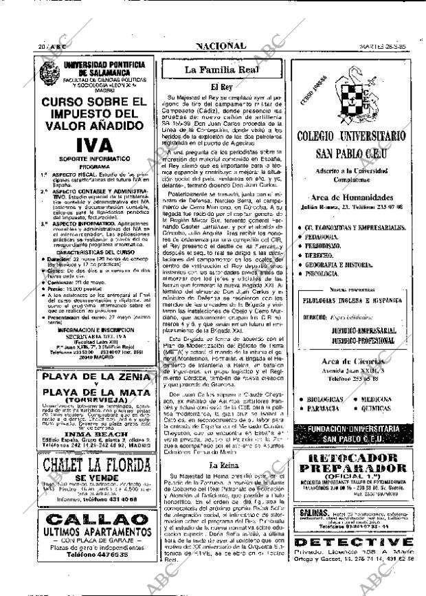 ABC MADRID 28-05-1985 página 20