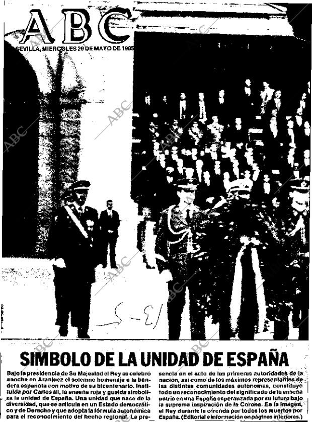 ABC SEVILLA 29-05-1985 página 1