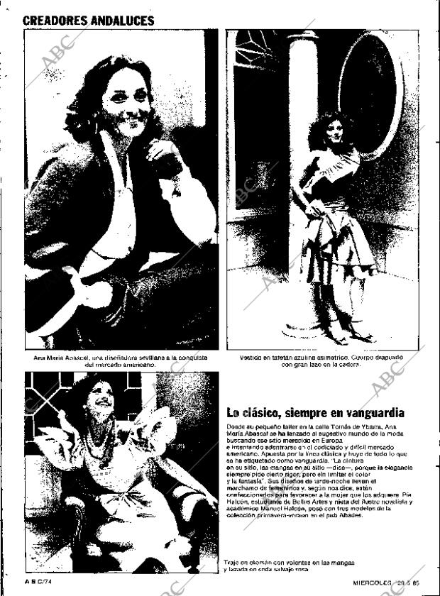 ABC SEVILLA 29-05-1985 página 74