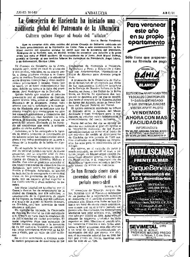 ABC SEVILLA 30-05-1985 página 31