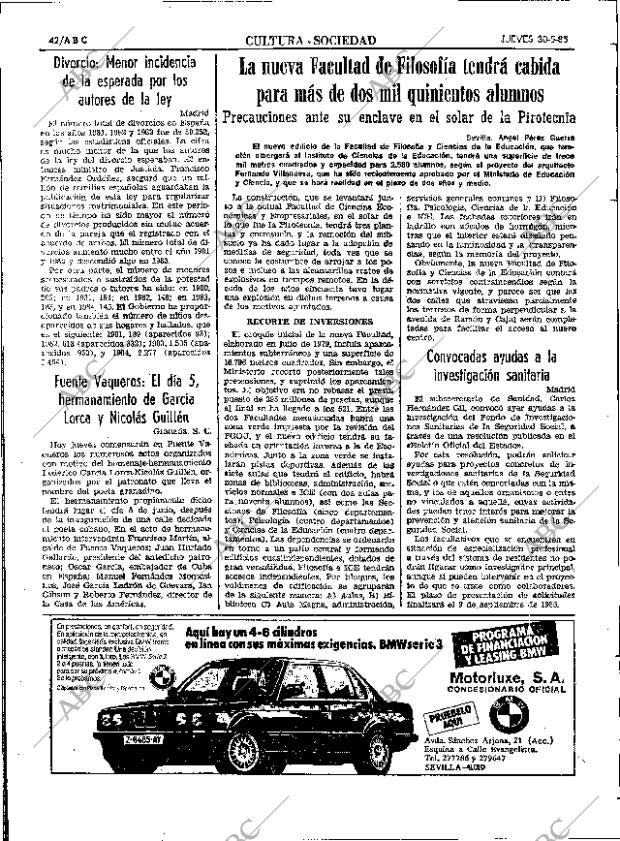 ABC SEVILLA 30-05-1985 página 42