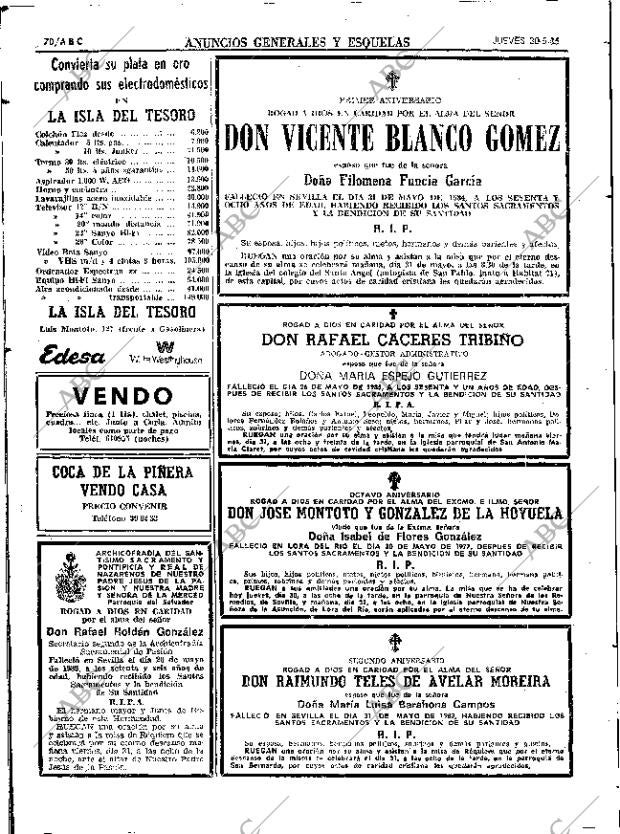 ABC SEVILLA 30-05-1985 página 70