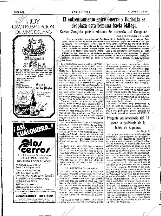 ABC SEVILLA 31-05-1985 página 28
