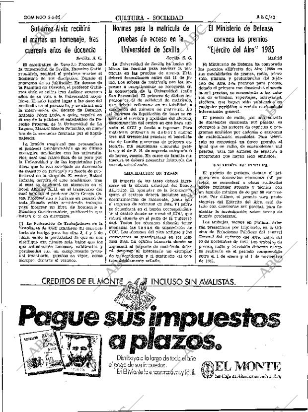 ABC SEVILLA 02-06-1985 página 43