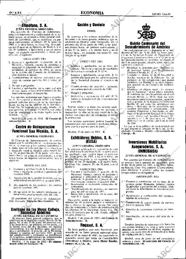 ABC MADRID 13-06-1985 página 84