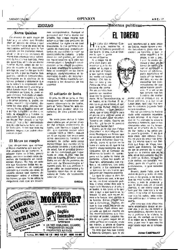 ABC MADRID 15-06-1985 página 17