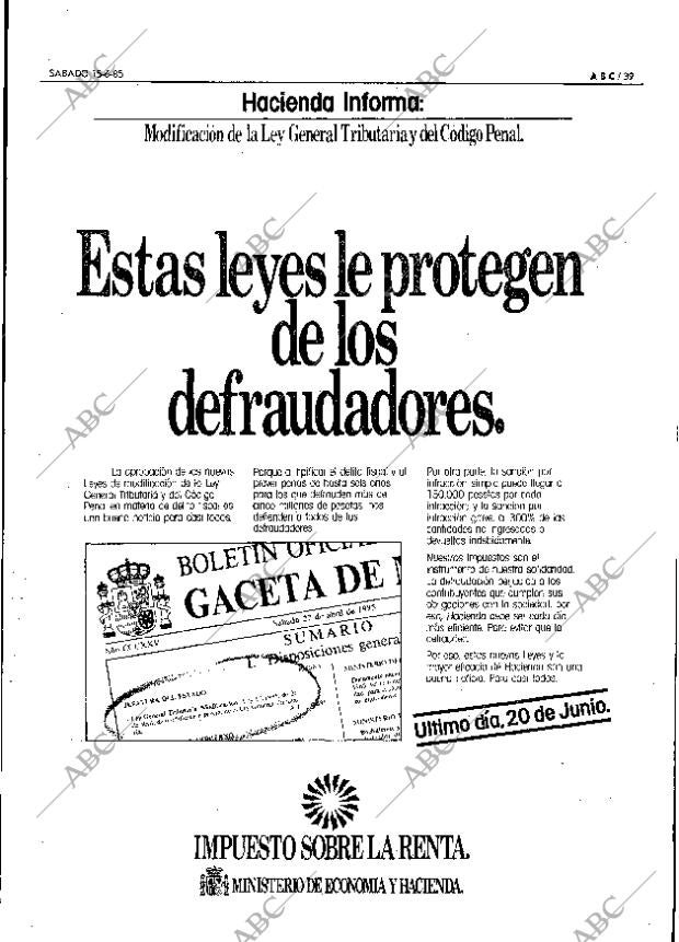 ABC MADRID 15-06-1985 página 39