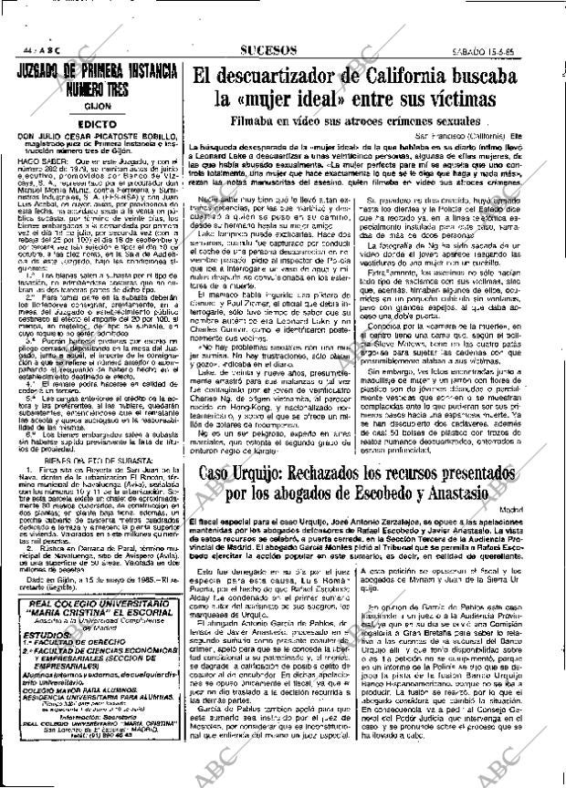 ABC MADRID 15-06-1985 página 44