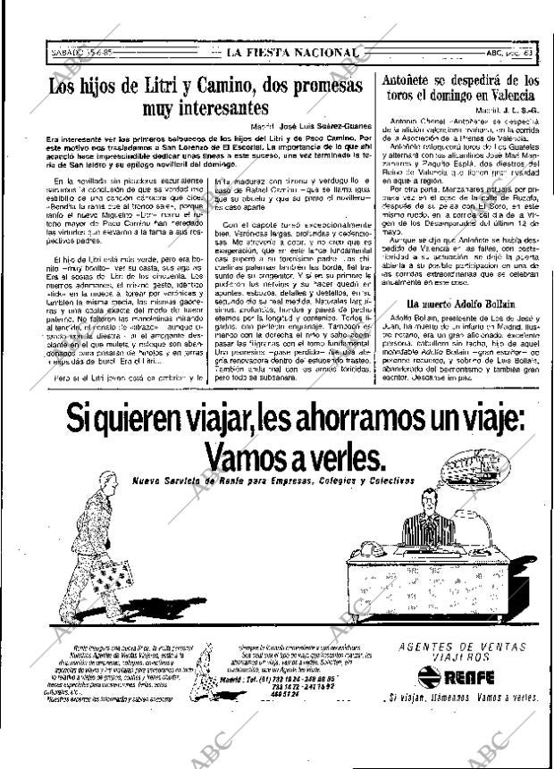 ABC MADRID 15-06-1985 página 63