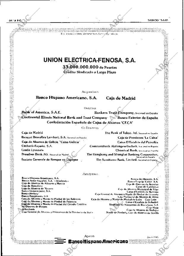 ABC MADRID 15-06-1985 página 64