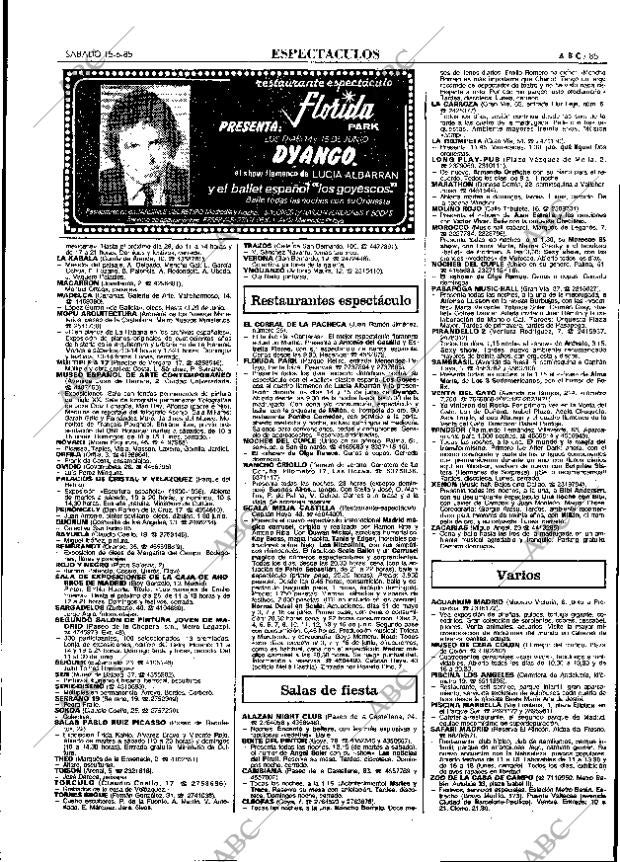 ABC MADRID 15-06-1985 página 85