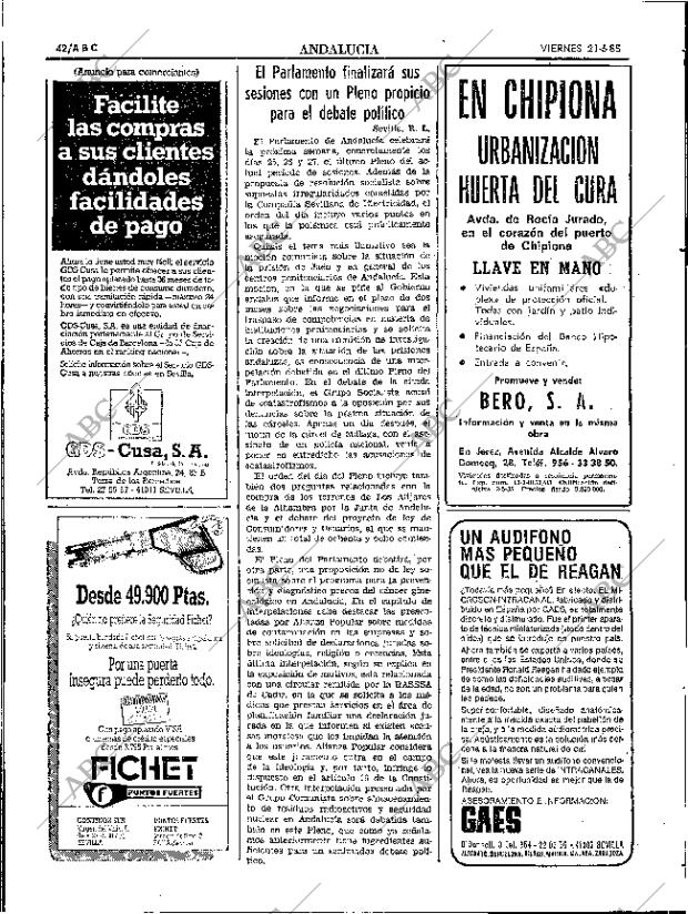 ABC SEVILLA 21-06-1985 página 42