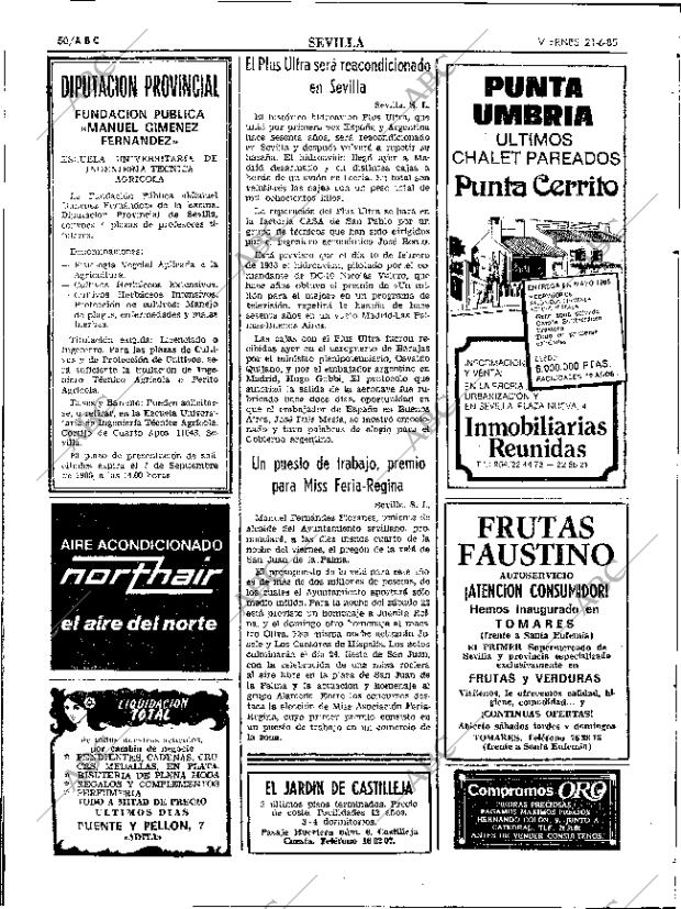 ABC SEVILLA 21-06-1985 página 50