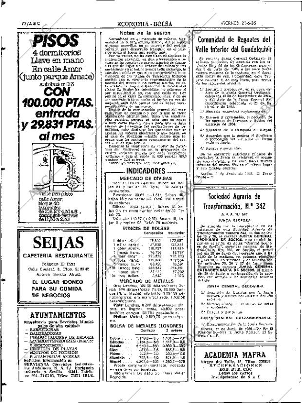 ABC SEVILLA 21-06-1985 página 72