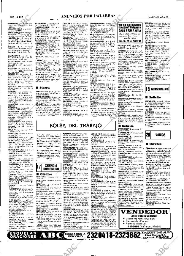 ABC MADRID 22-06-1985 página 100