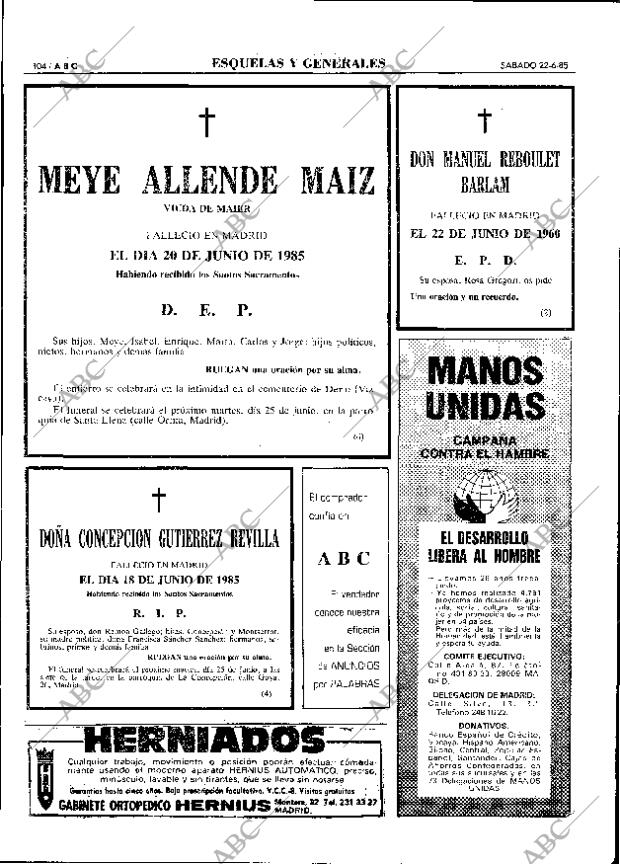 ABC MADRID 22-06-1985 página 104