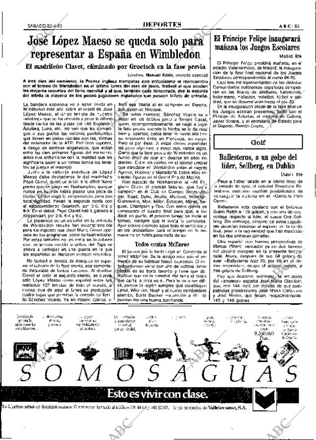 ABC MADRID 22-06-1985 página 85