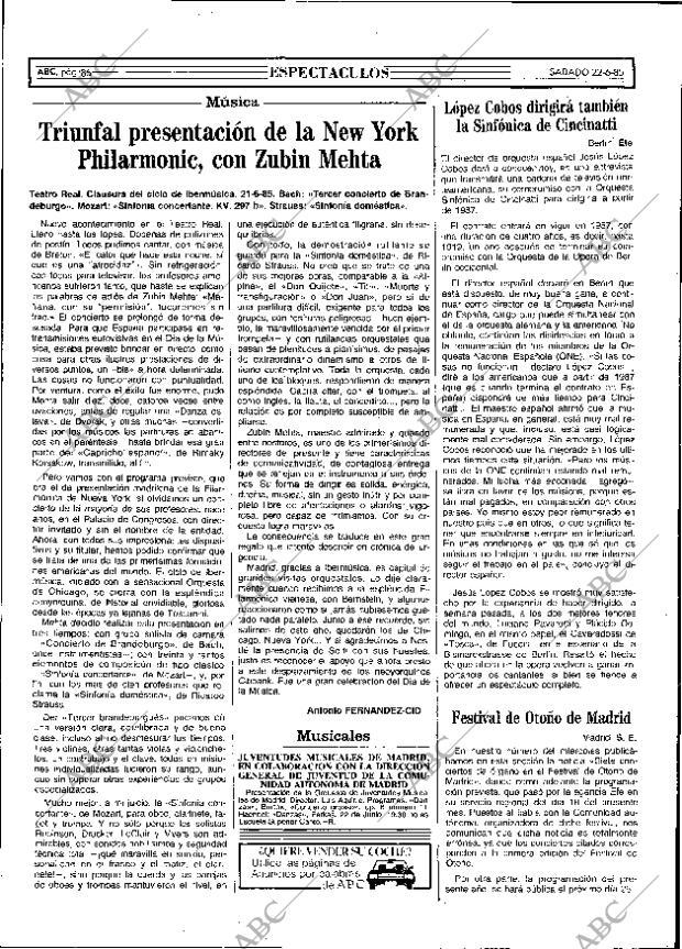 ABC MADRID 22-06-1985 página 86