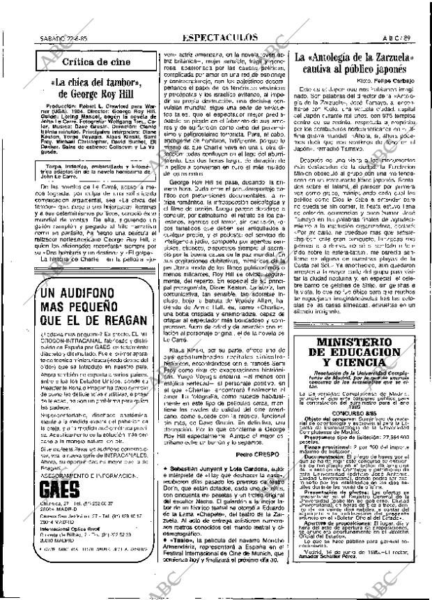 ABC MADRID 22-06-1985 página 89
