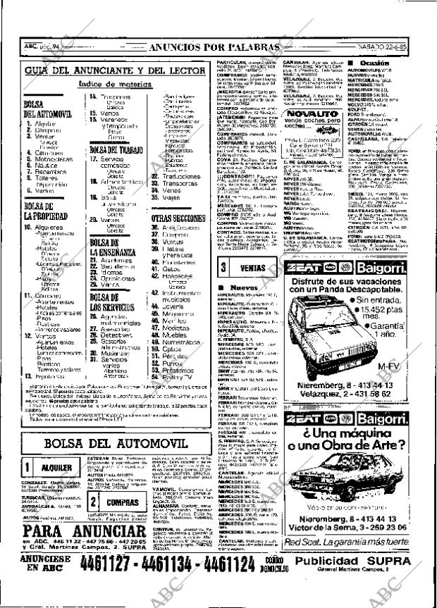 ABC MADRID 22-06-1985 página 94