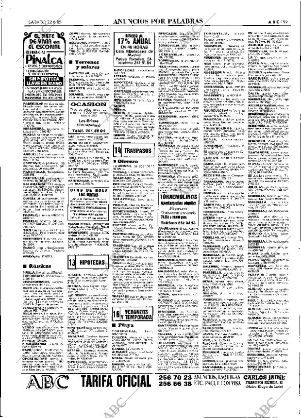 ABC MADRID 22-06-1985 página 99