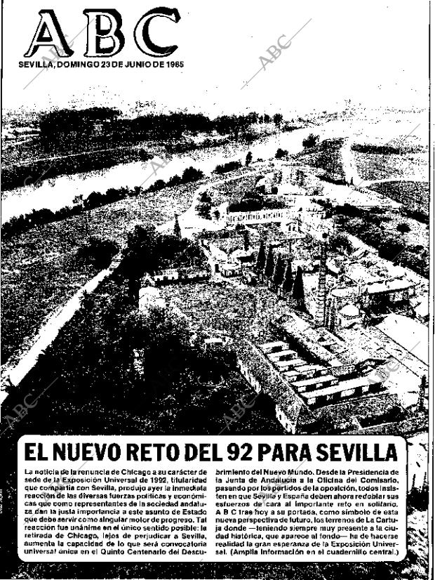 ABC SEVILLA 23-06-1985 página 1