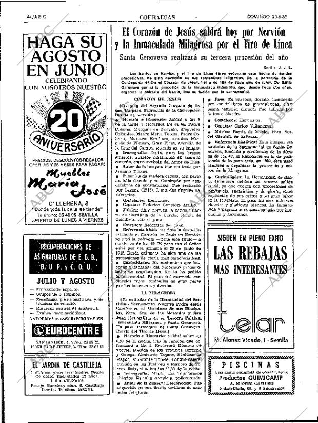 ABC SEVILLA 23-06-1985 página 44