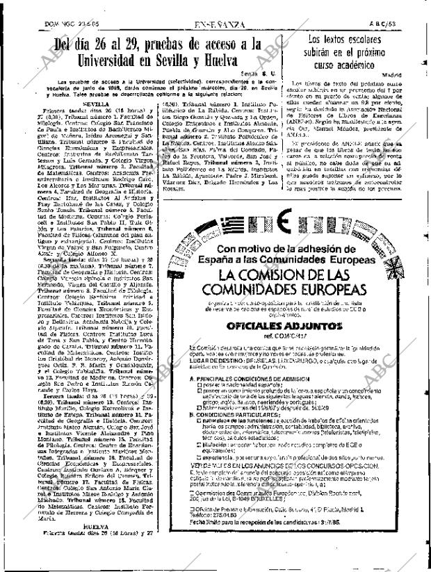 ABC SEVILLA 23-06-1985 página 53