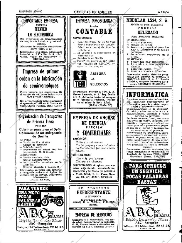 ABC SEVILLA 23-06-1985 página 59