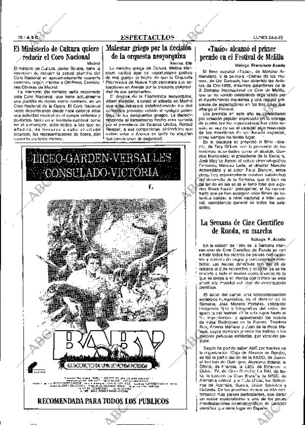 ABC MADRID 24-06-1985 página 78