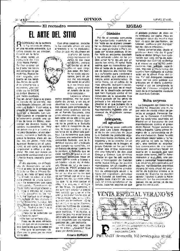 ABC MADRID 27-06-1985 página 20