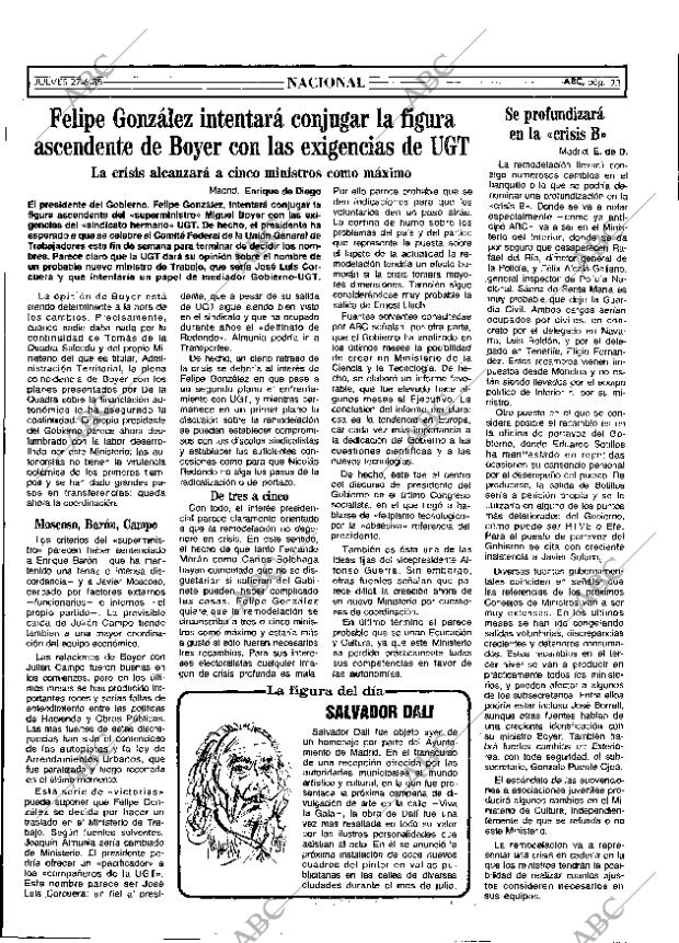 ABC MADRID 27-06-1985 página 23